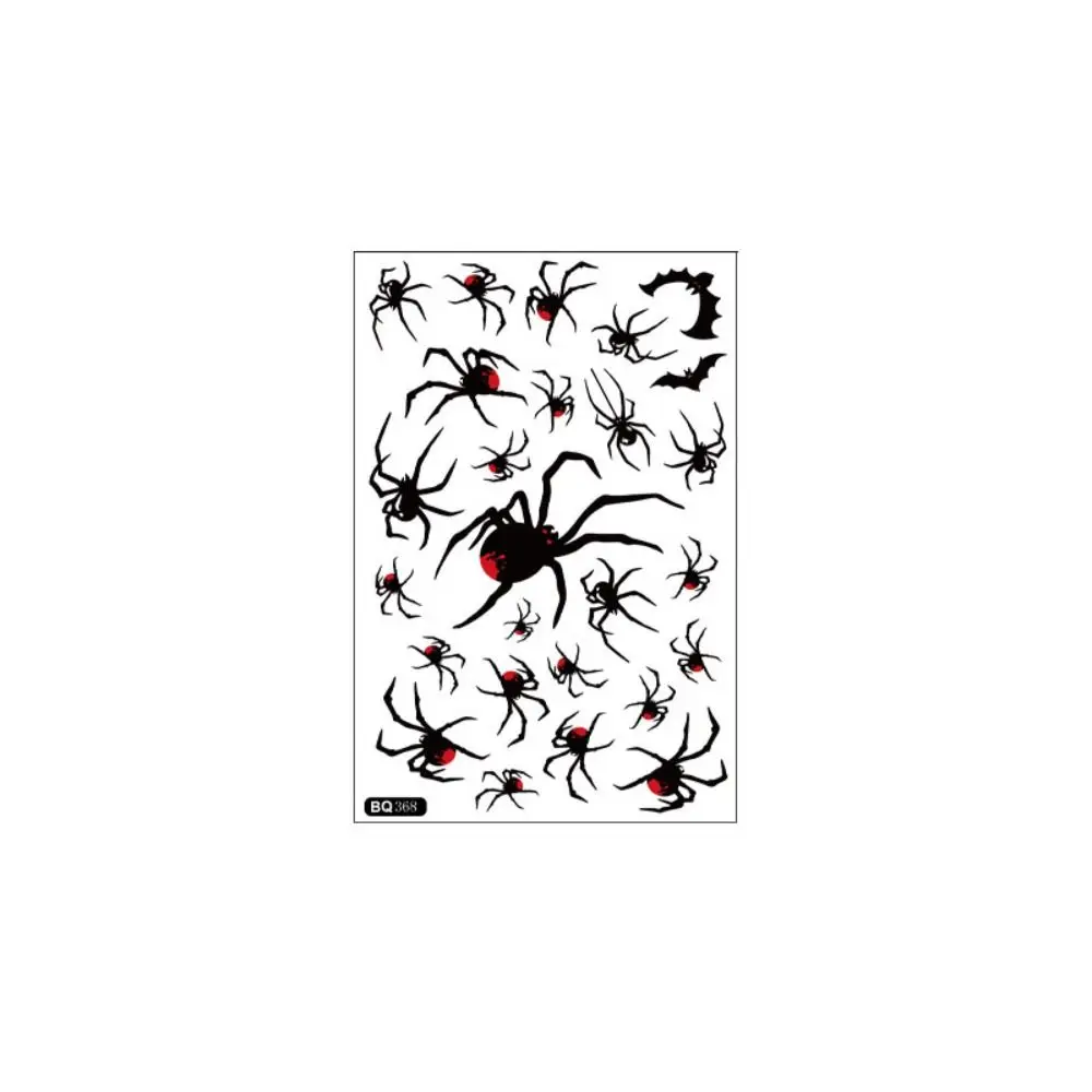 Black Halloween Stickers Static Cartoon Spider Bat Decals Party Supplies Shopwindow Door Window Scary Sticker Smooth Surface