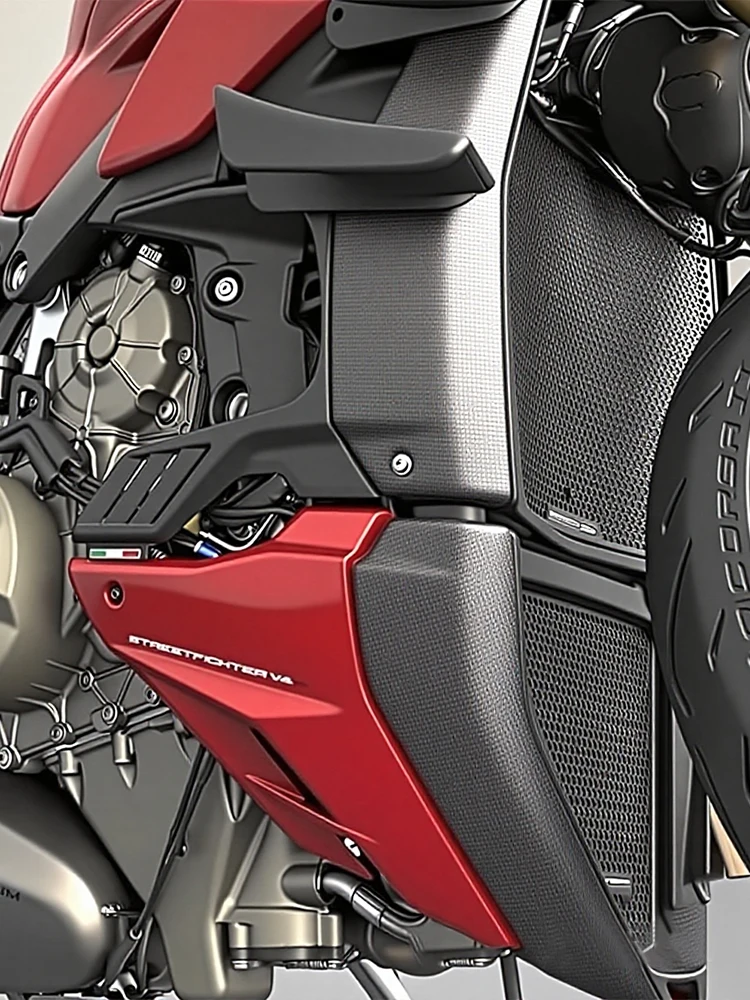 Radiator Cover Guards Zijpanelen Voor Ducati Streetfighter V4 V4S 2020 2023. Koolstofvezel Water Radiator Beschermhoes - afbeelding 2