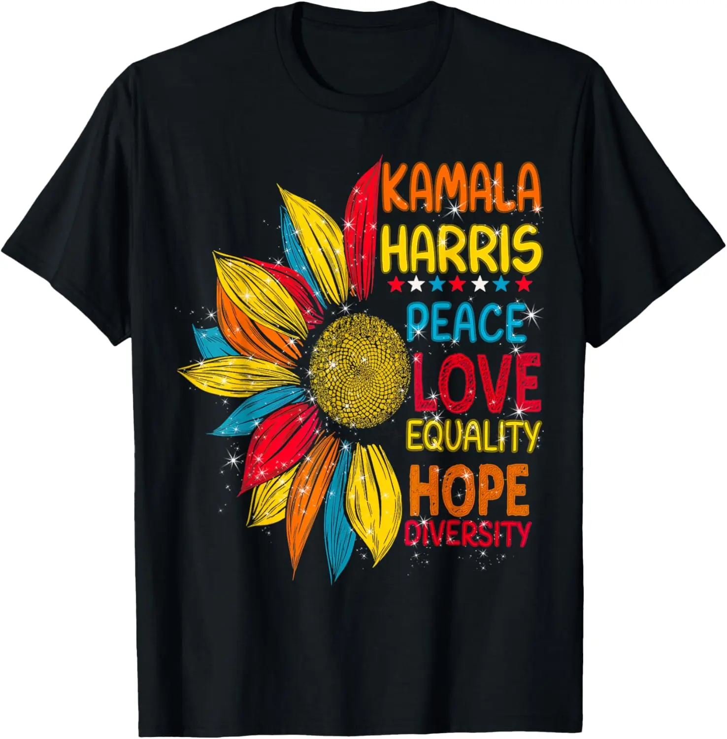 Kamala Harris Waltz Peace Love E Hope Diversity T-Shirt