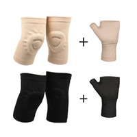 A Pair Silicone Knee Pads with 1PC Wrist Support Brace Cycling Protective Gear Set Basketball Pressurized Knee Pads