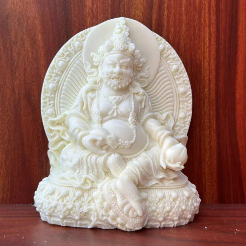 

Ivory Nut Carved Yellow God of Wealth13.6*11.5*5.5cmHome Desktop Wooden Craftwork Crafts Ornaments