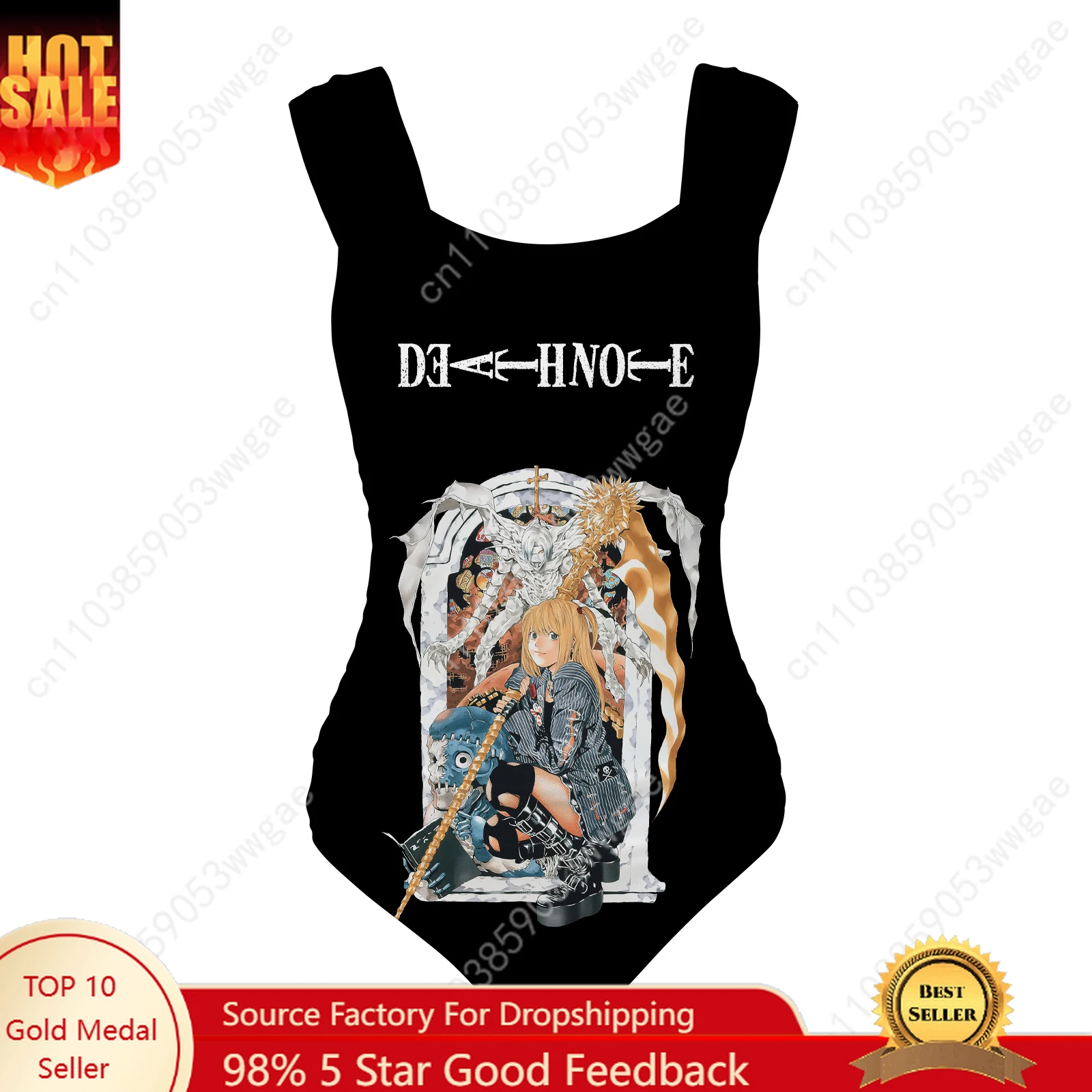 

Death Note One Piece Swimsuit Wide Strap Women Bathing Suit Personalized Swimwear Beach Sexy Bikini Cartoon Customized Beachwear