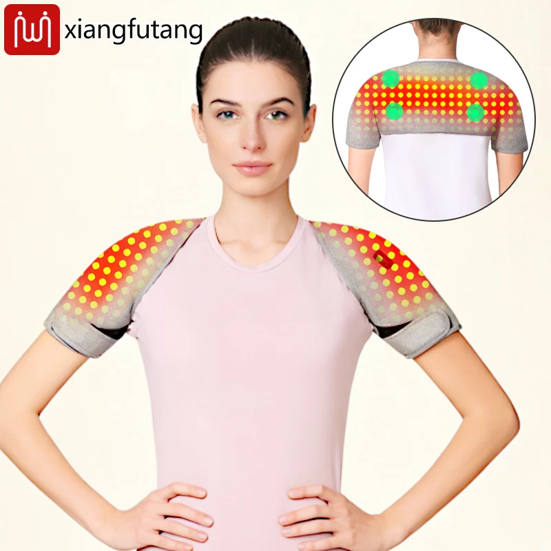 

Жилет с подогревом красного света и вибрационным массажером для плеч, снимает боль в замороженном плече, 3-уровневый таймер, теплая зимняя шаль