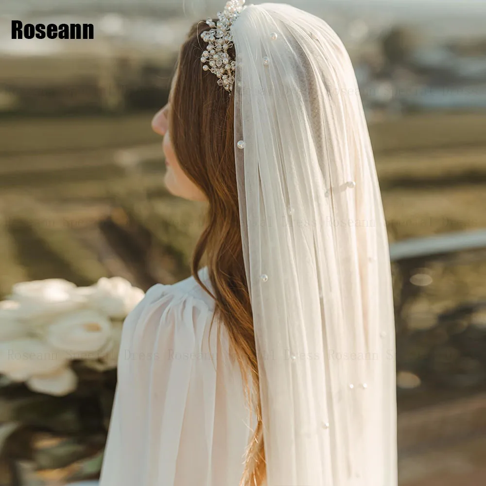 Customized Muslim Ivory High Quality Mermaid Wedding Dresses for Women 2025 V-Neck Bride Dress Brush Train robe de mariée