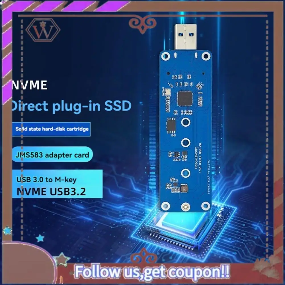 

Новейший адаптер M.2 NVME в USB 3.0 Riser Board Converter Адаптер USB 3.0 в M-Key NVME USB3.2 для 2230 2240 2260 2280 M2 SSD