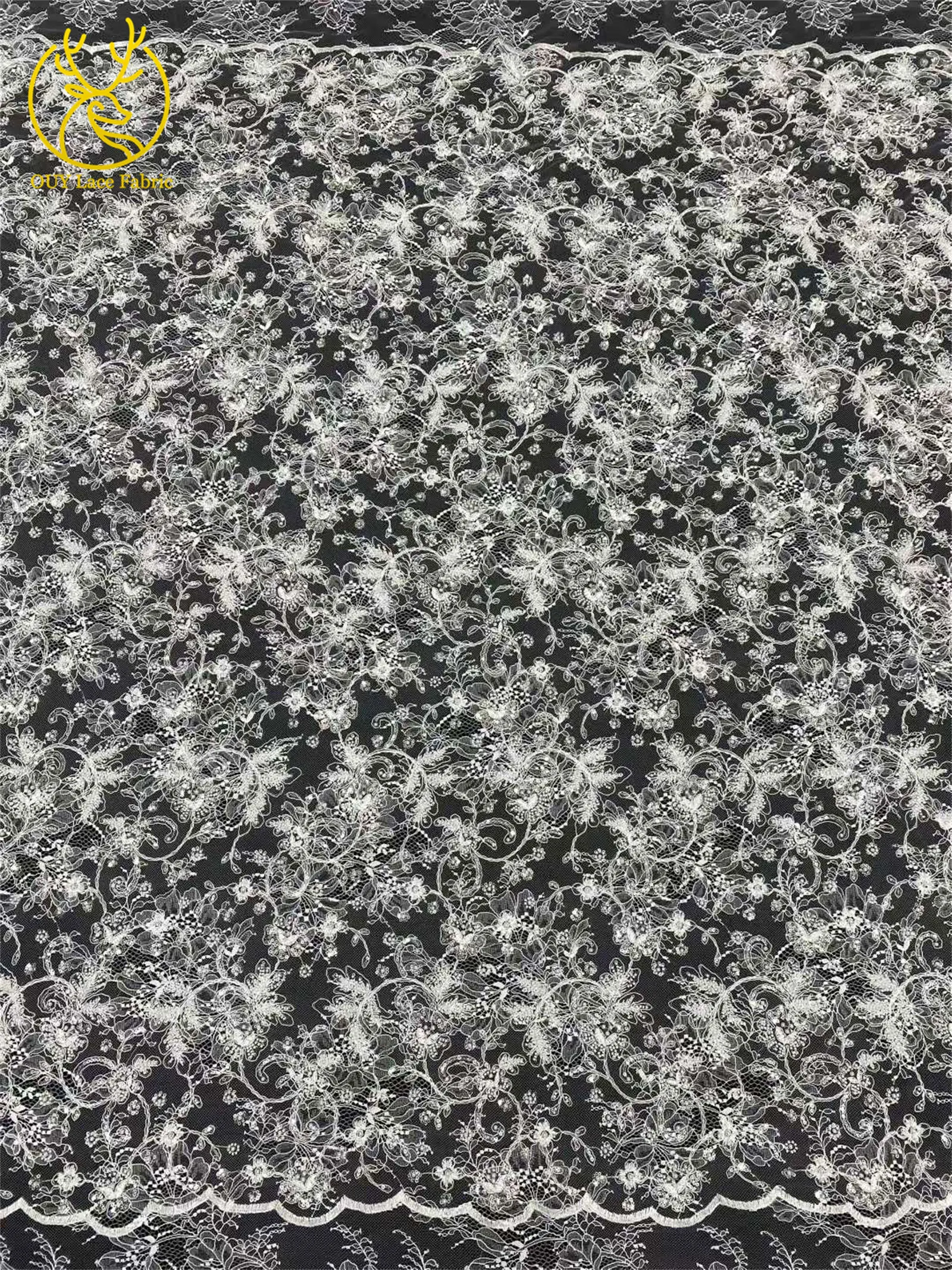 2026 Afrikanischer Spitzenstoff Nigerianische Perlenbestickte Spitze Hochwertige Französische Pailletten-Spitze für Abendkleider und Näharbeiten – Detail 12