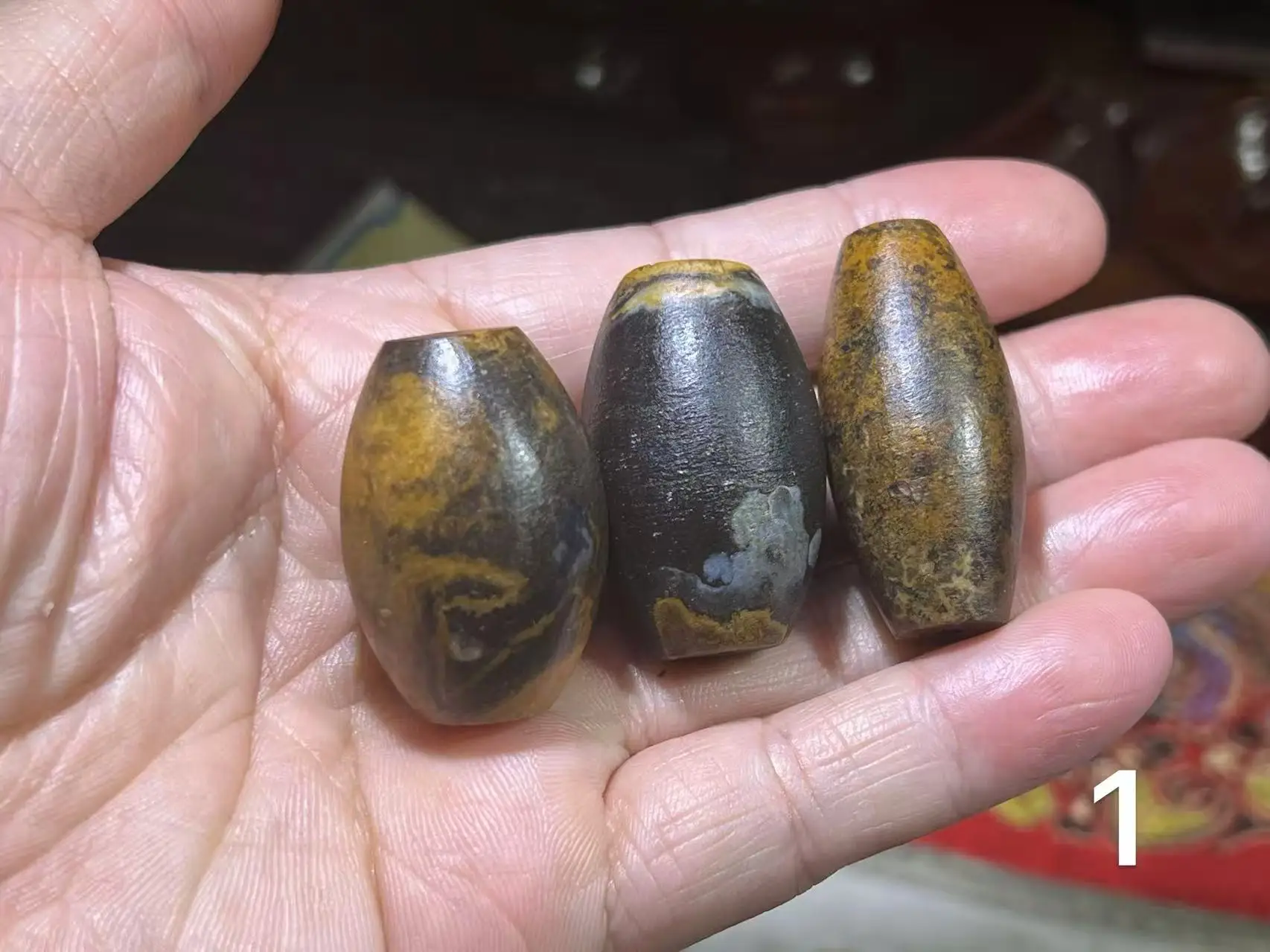 

3pcs/lot Crystal Cave Inner Mongolian Dzi Bead Raw Stone Unprocessed Texture World's Most Powerful Weathering wholesale 30-56mm