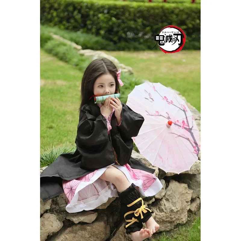 Japanese Anime Demon Slayer Kamado Nezuko Cosplay Costume Kimetsu No Yaiba Kimono Carnival Party Halloween Costume For Adult Kid