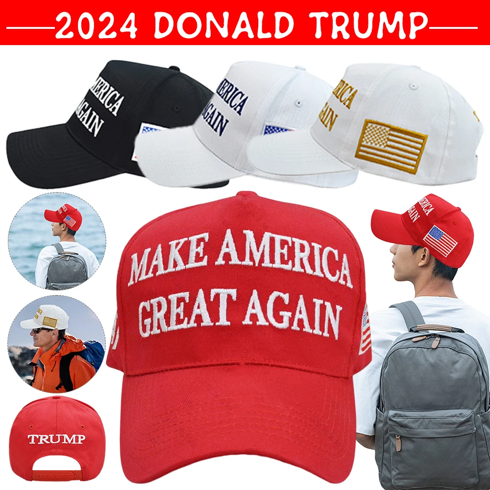 Baseball Cap President Hat Adjustable Sports Peaked Cap Comfortable Sun Protection Hat Make America Great Again for Men Women