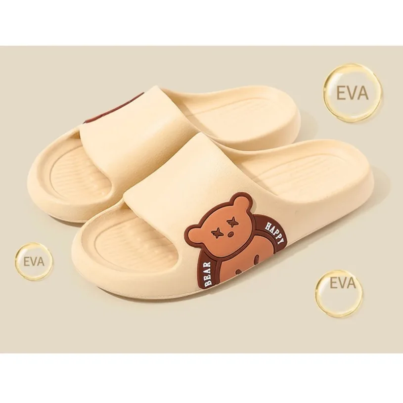 House Slippers Platform Cloud Women Children Bear dinosaur Cute cartoon Kawaii Summer Soft Sandal Flip Men Male Ladies Home Shoe