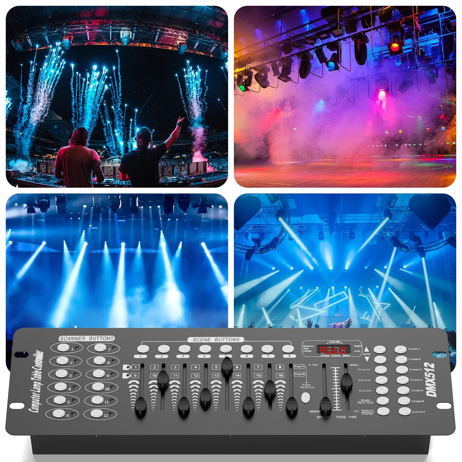 Lighting 512 Controller 192 Channel DMX Console Stage Lighting Controller For LED Par Moving Head Light DJ Control Equipment