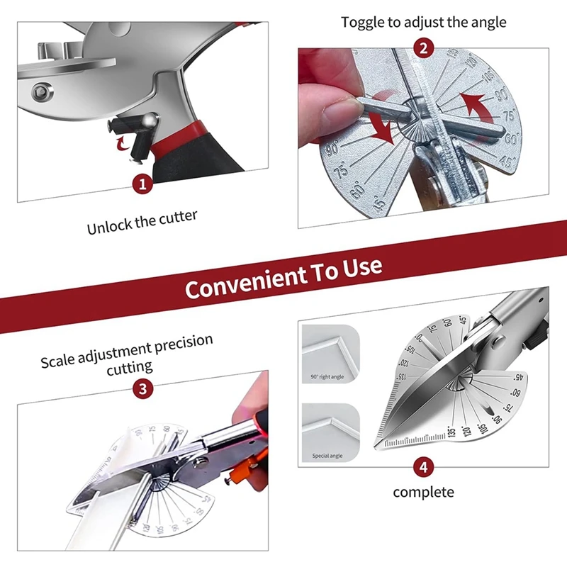 Multi Angle Miter Shears Miter Scissors For Soft-Wood Plastic PVC Moulding Shoe Molding Angular Trim Cutter Tool