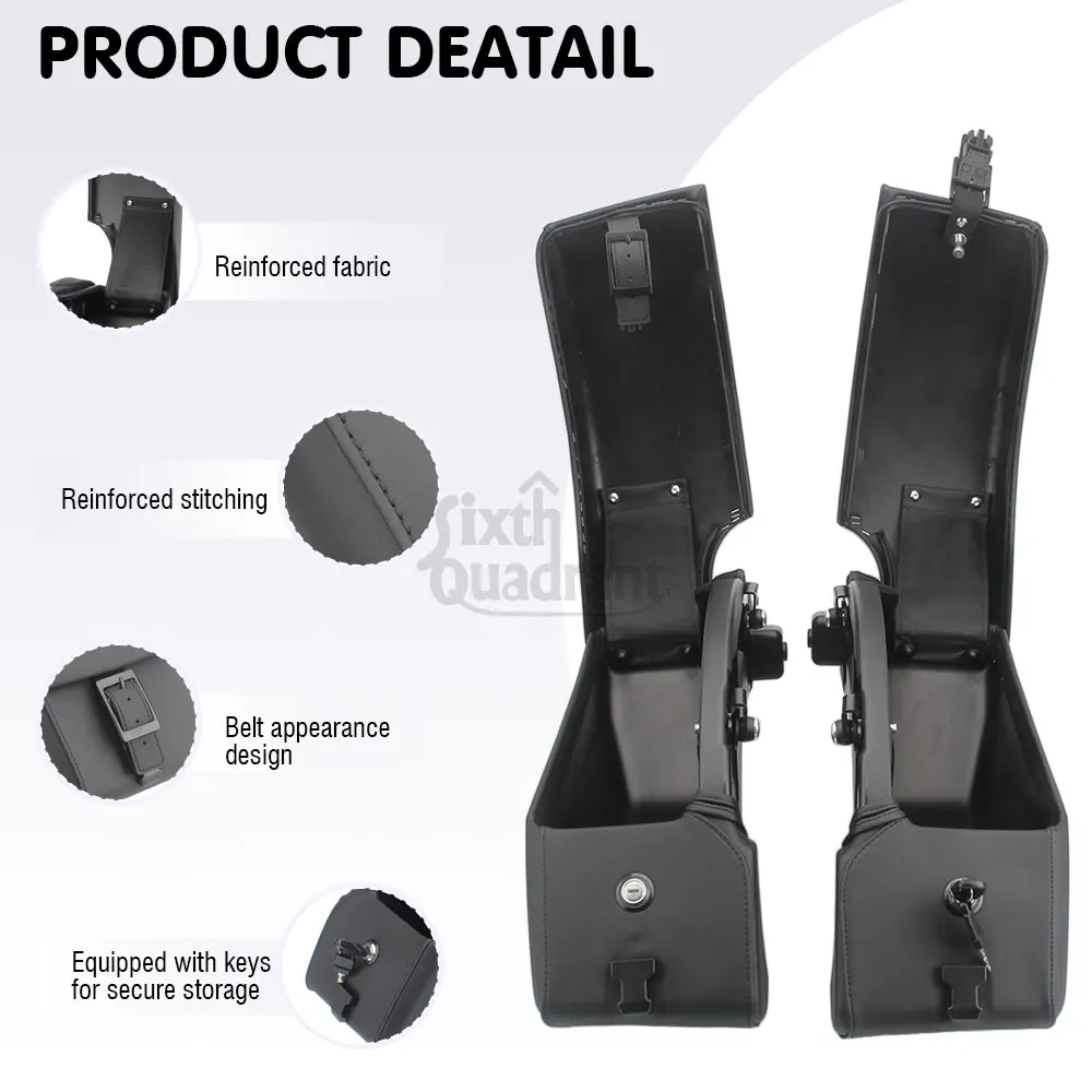 Motorcycle Accessories Rear Semi Rigid Saddlebags Side Box Trunk /Mounting Spool Kit 1.5 Liters For Indian Scout Sixty 2016-2023