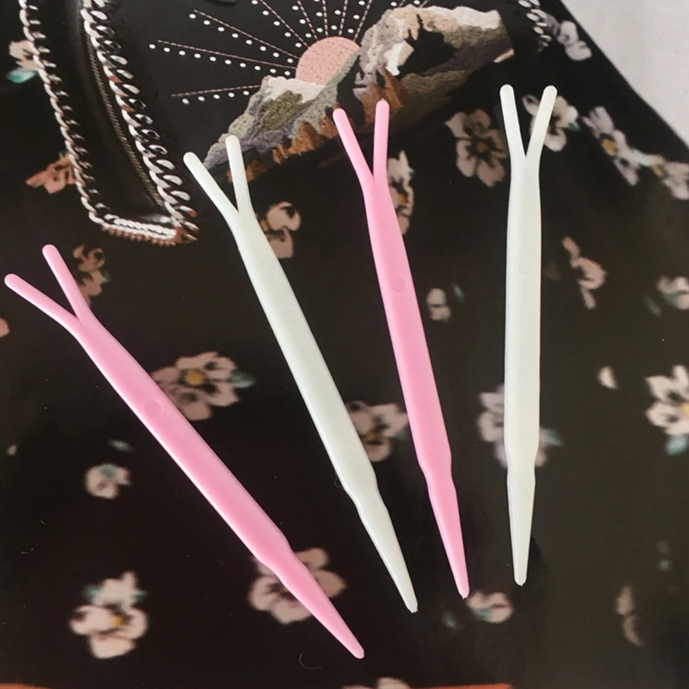 100 قطعة ماكياج Y شوكة الجفن ملصق شوكة لوازم الجلد ودية أداة شريط الجفن للاستخدام المنزلي والمهني #3