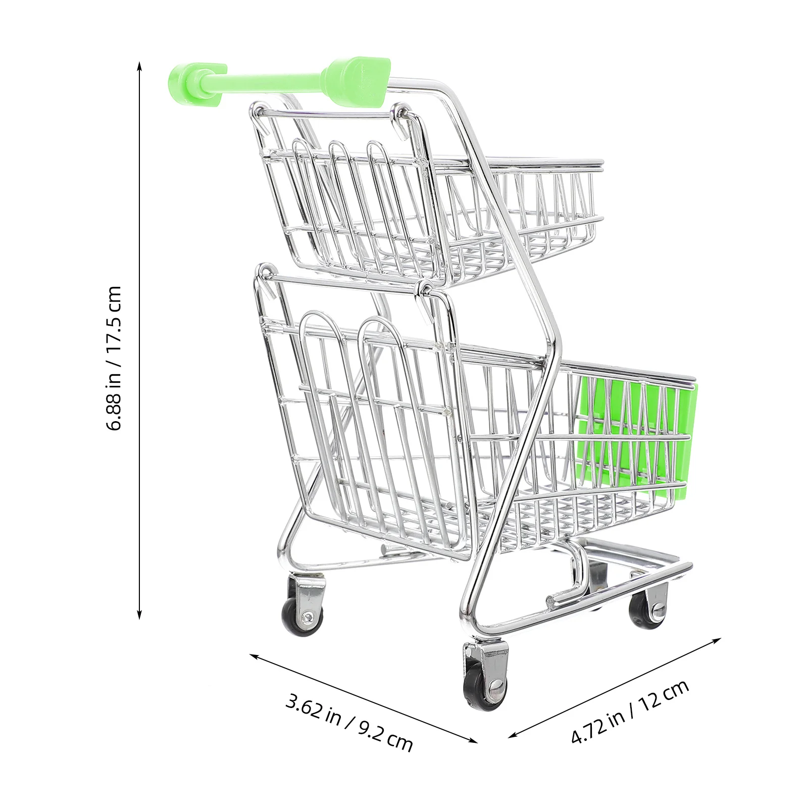 

Mini Shopping Cart Double Layer Small Supermarket Trolley Alloy Abs Material Gift For Kids Women Men Birthday Party