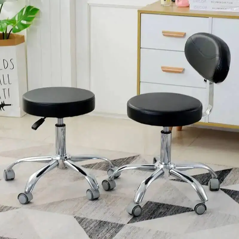 Rotating Backrest Beauty Stool Dining Chair Dressing Cafe Dentist Bar Chairs Spa Beauty Salon Stool Tattoo Master Round Stools 5