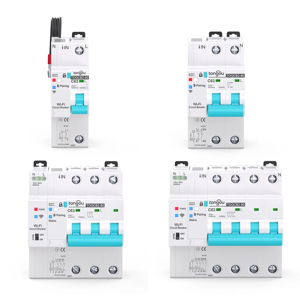 TUYA MCB WIFI Interruttore automatico di misurazione Smart Life Timer Telecomando Interruttore automatico senza fili Interruttore di richiusura TONGOU