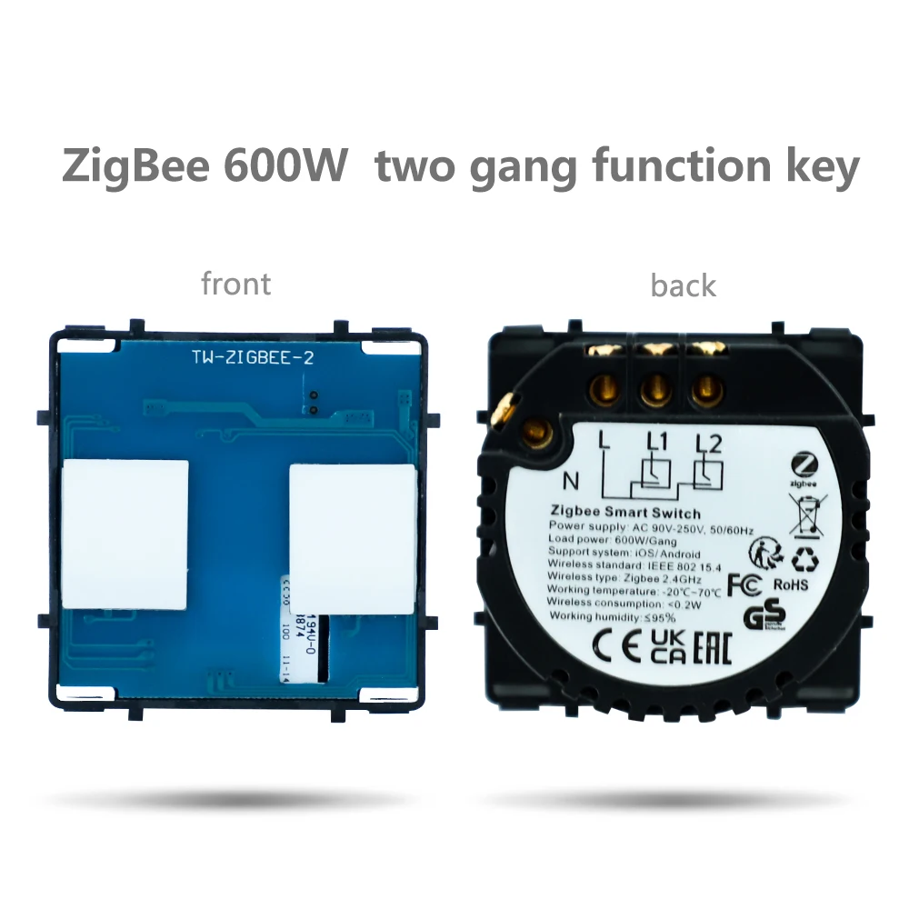 Bingoelec Smart Zigbee 1/2/3/4Gang Wall Touch Switches Without Panel Tuya Smart Life Alexa App Control DIY Part Need Neutral