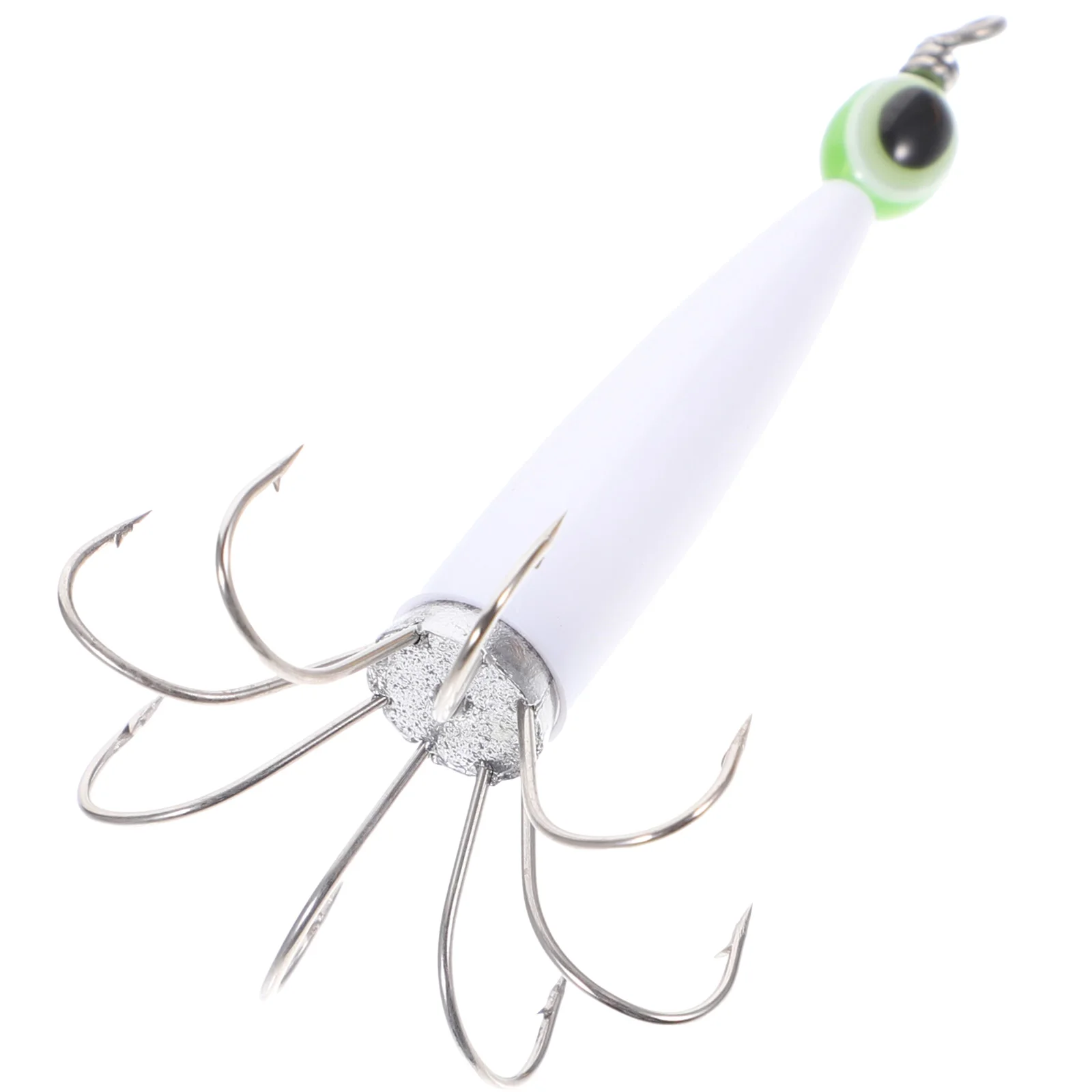 

White Fluorescent Squid Hooks Eyes Random Color Glow Dark Lures Weighted Rocky Bait Fishing Supply Practical Durable