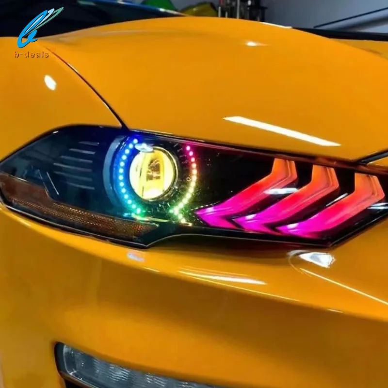 Upgraded DRL Light Board RGB Chasing With Yellow Turn Signal For Ford Mustang 2018 2019 2020 Daytime Running Light