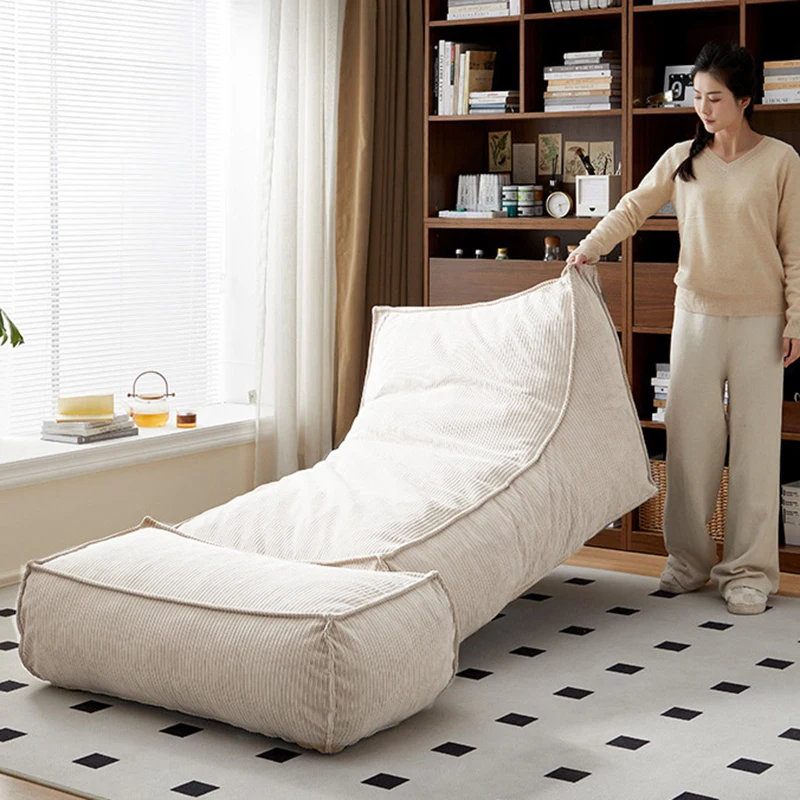 

Giant Bean Bag Sofas Living Room Fluffy Frameless Lazy Pouffe Sofas Modern Comfort Bedroom Lounge Beanbag Sofa with Filling