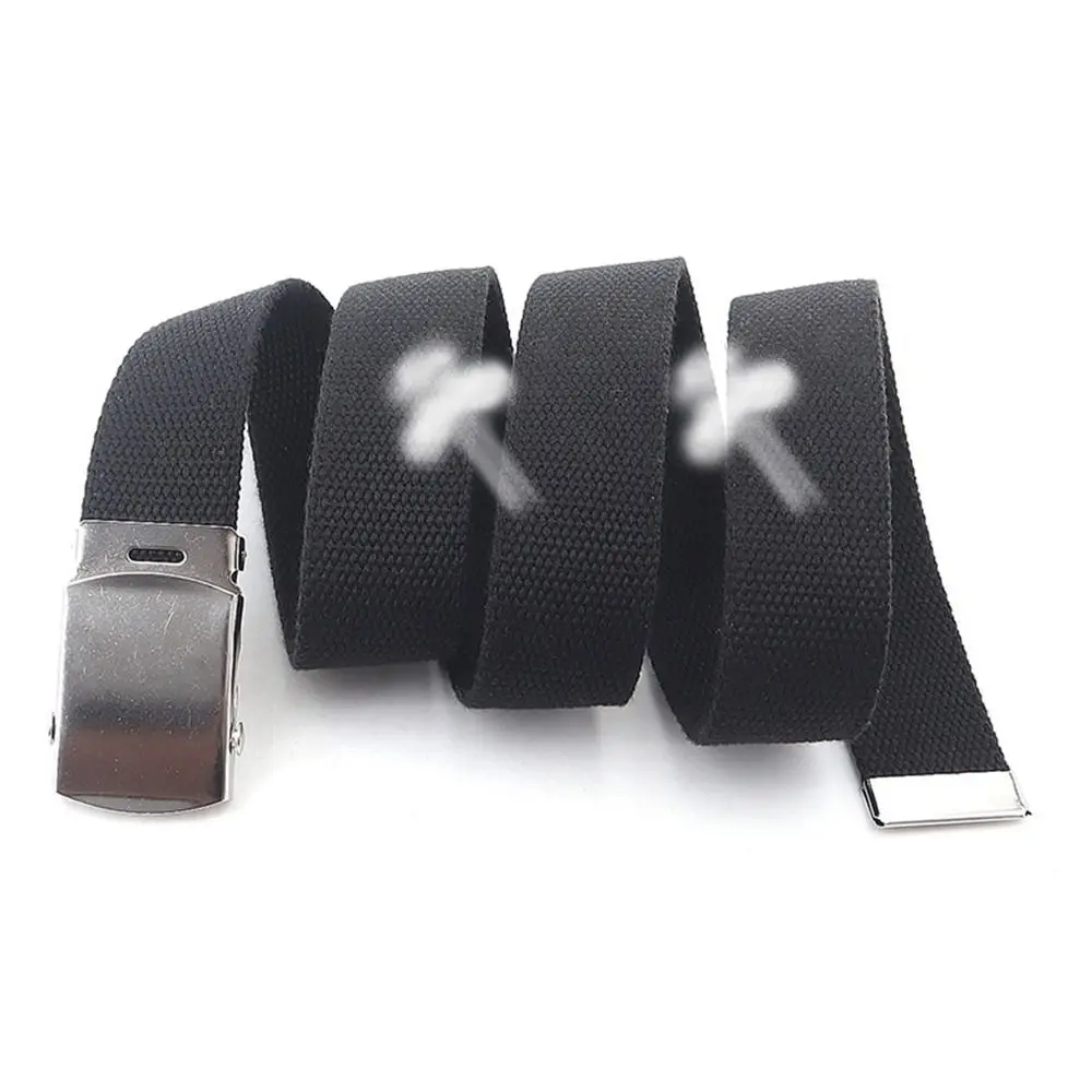 Mode Heren Canvas Riem Zilver Legering Gesp Casual Dames Canvas Riem 3.2Cm Design Unisex