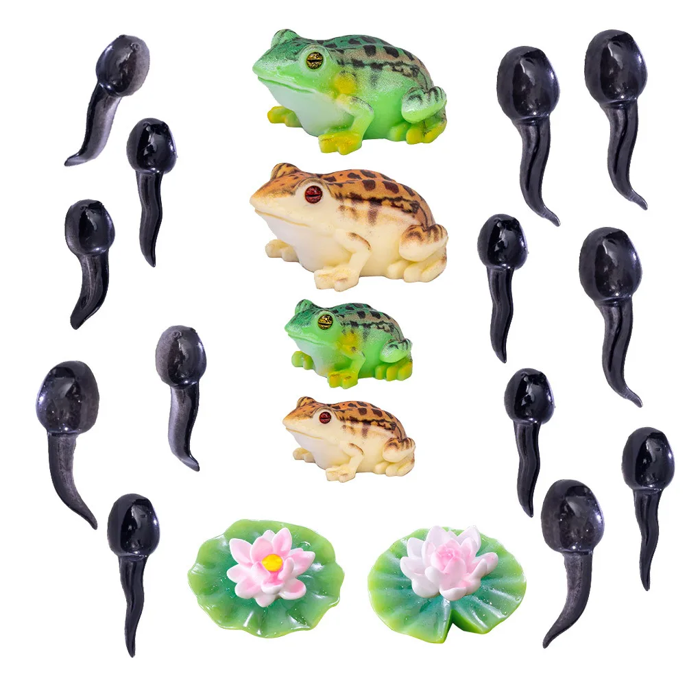 

1Set Mini Frog Tadpole Decor Micro Landscape Ornaments Realistic Resin Figurines Garden Aquarium Decoration Mini Frog Figurines