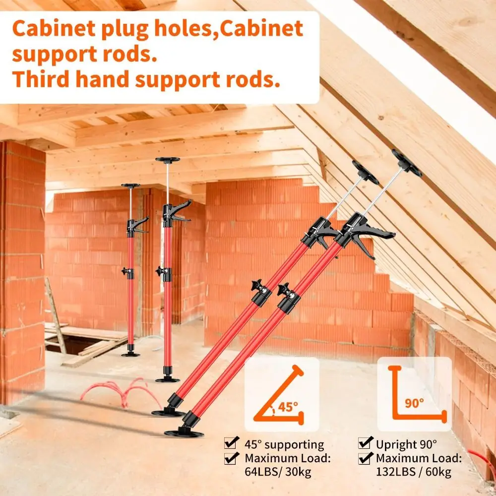 

1pc Steel Telescopic Support Rod Adjustable Length Sturdy Construction Quick Support Pole Strong Load-bearing Capacity