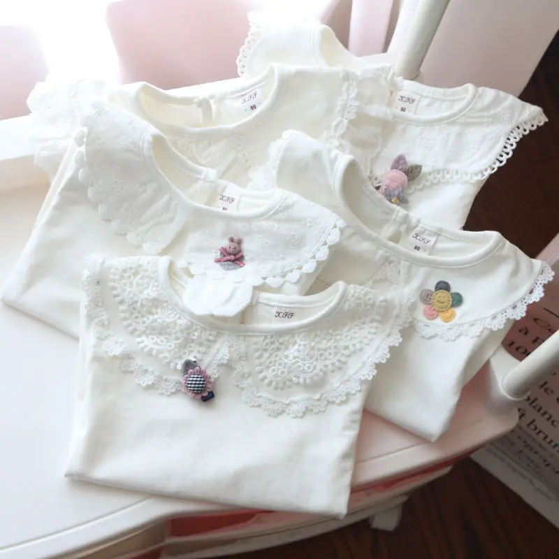Baby Girl's Peter Pan Collar Bodysuit – Soft White Long Sleeve Layering Top for Infants & Toddlers, Essential Cotton Onesie