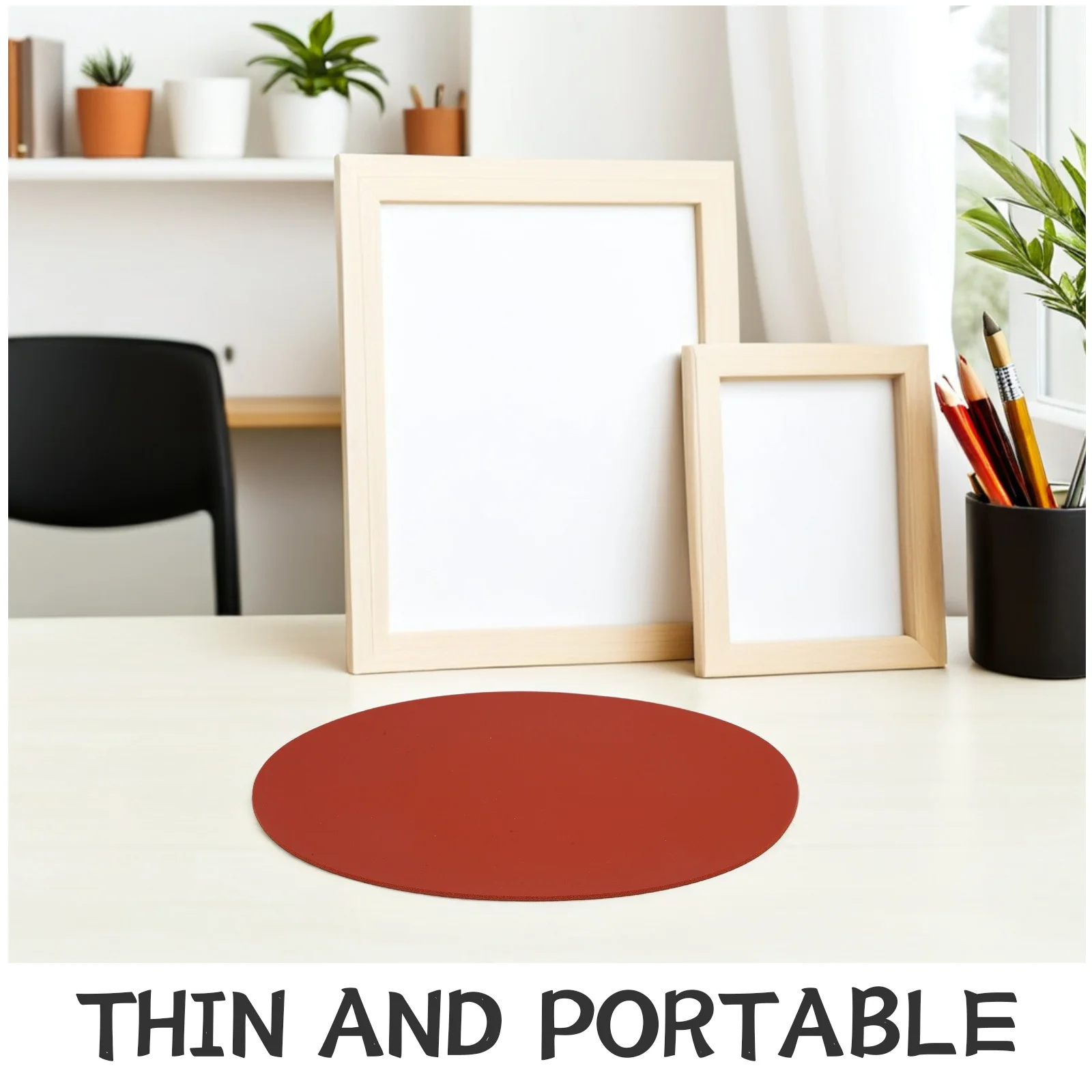 3-teiliges ergonomisches rundes Kork-Mauspad, glatte, rutschfeste Oberfläche, ideal für Büro, Zuhause, Schule und Gaming-Setup, Kork-Mauspad