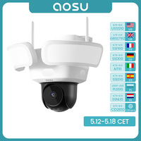 AOSU 5MP UHD WiFi Floodlight Camera Outdoor 360° View Color Night Vision Wireless Security Camera PIR Detection 2-way Audio