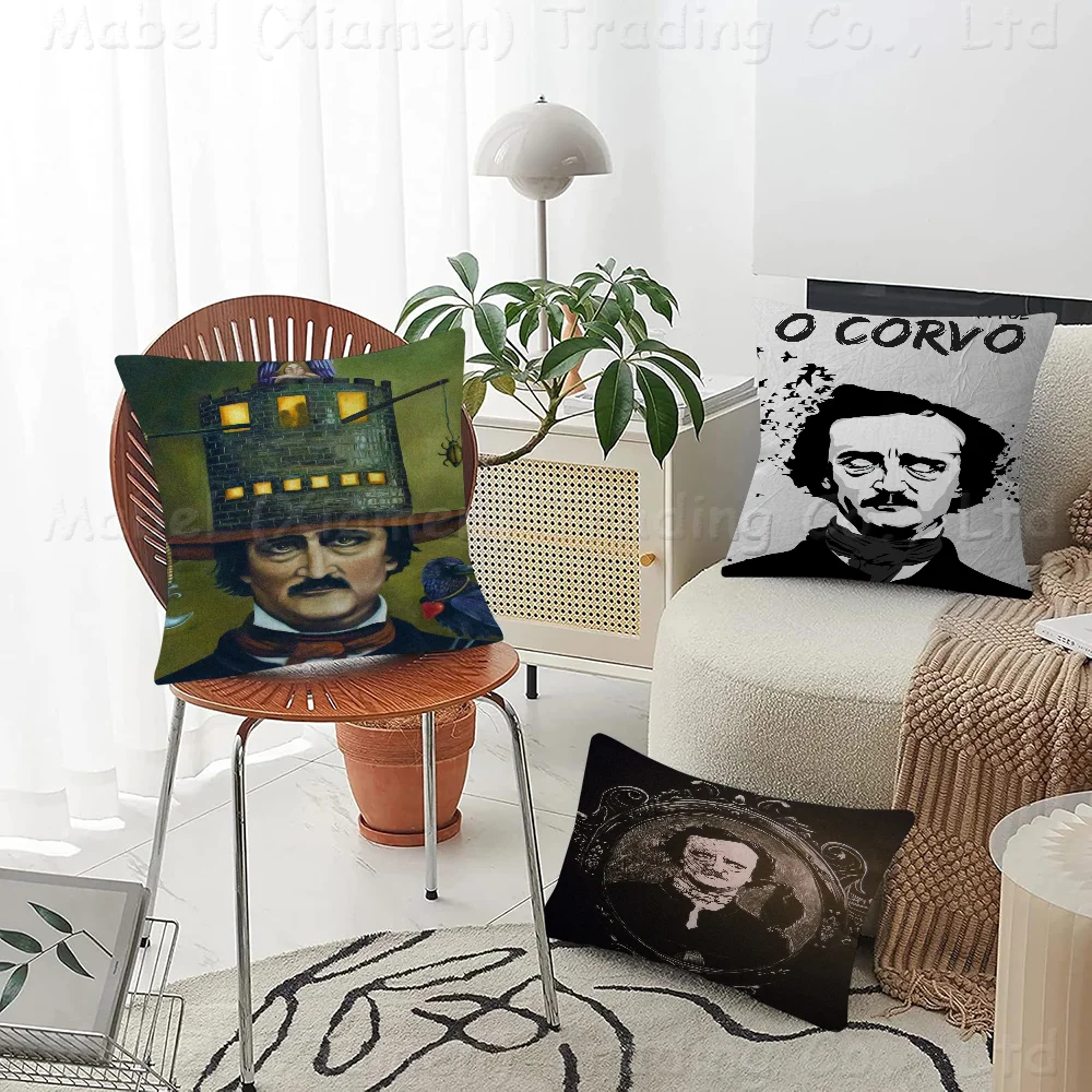 

Edgar Allan Poe Stitch Lucky Dragon Pillow Cover Sofa Cushion Cover Home Room Decoration Children Gift