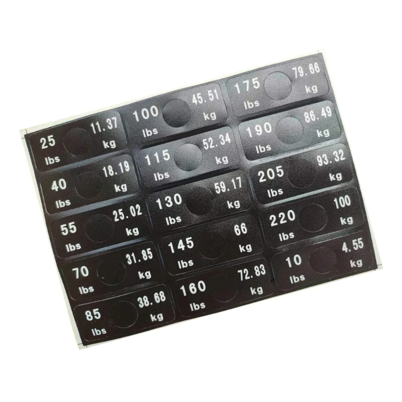 Gym Equipment Weight Label Sticker Water Resistant Removable Weight Label