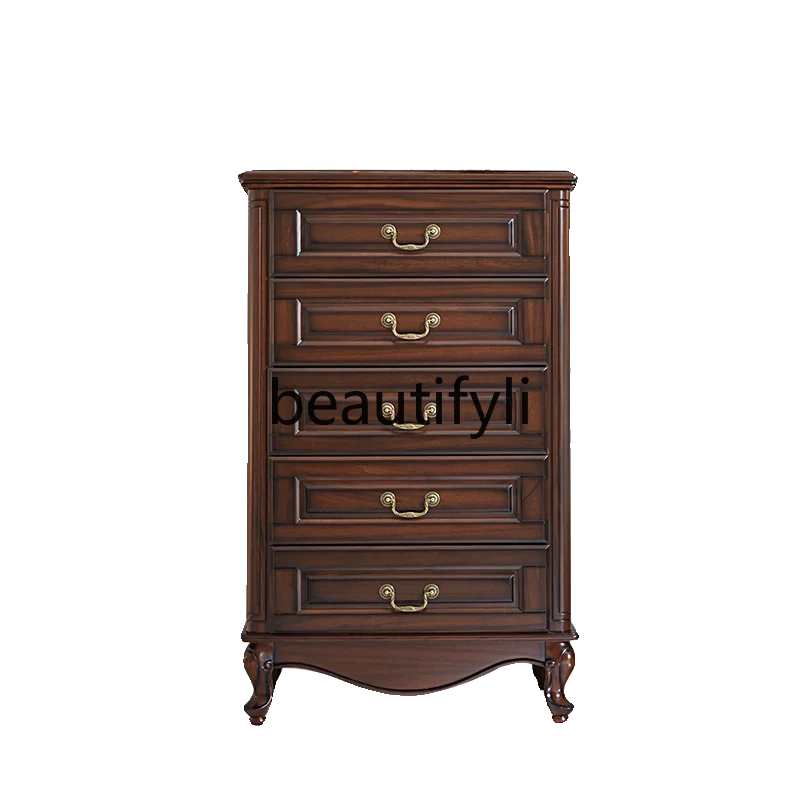 

American solid wood classic retro chest of drawers American drawer bedroom storage