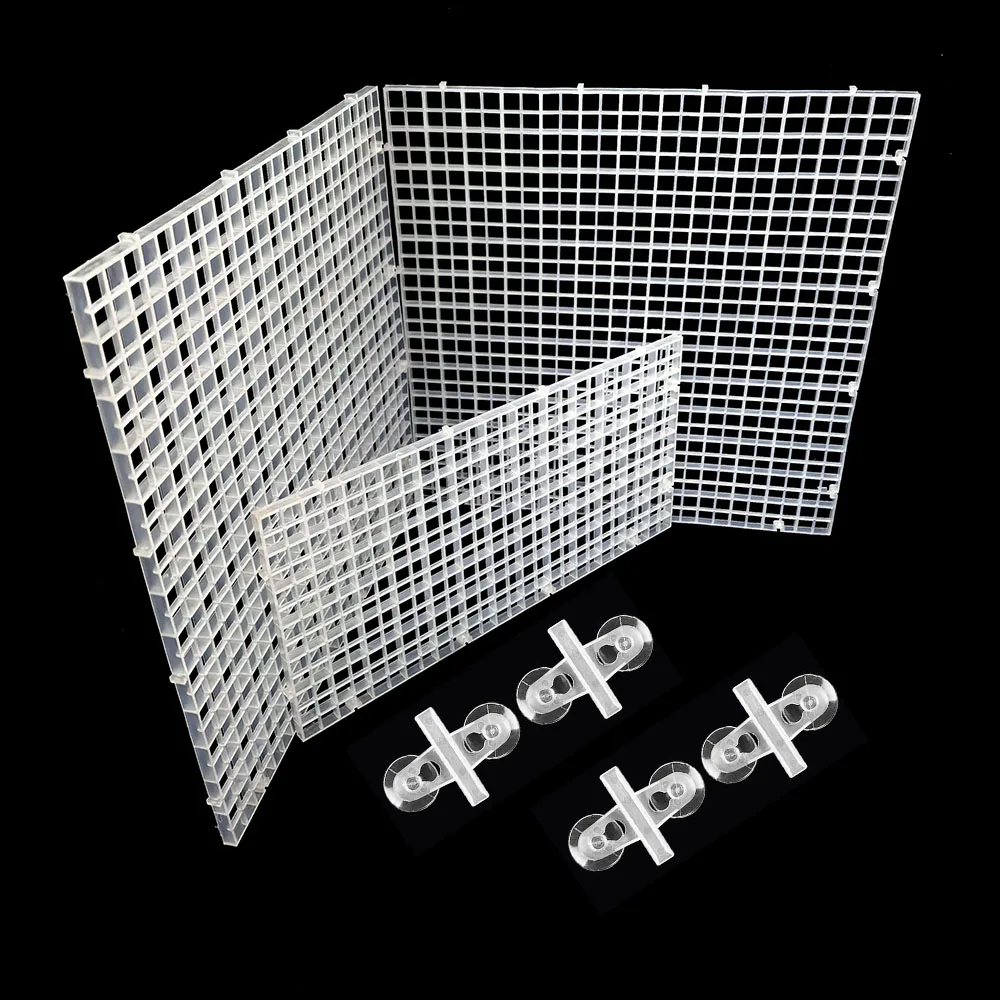 6 Pcs Translucent Aquarium Fish Tank Divider 11.8 Inch Plastic Egg Crate Aquarium Filter Bottom Tray Grid Isolation Board