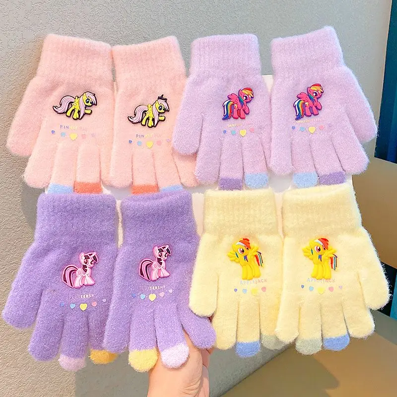 

New My Little Pony cartoon cute innovative gloves Kawaii cold-proof winter finger gloves plush warm children's Christmas gift