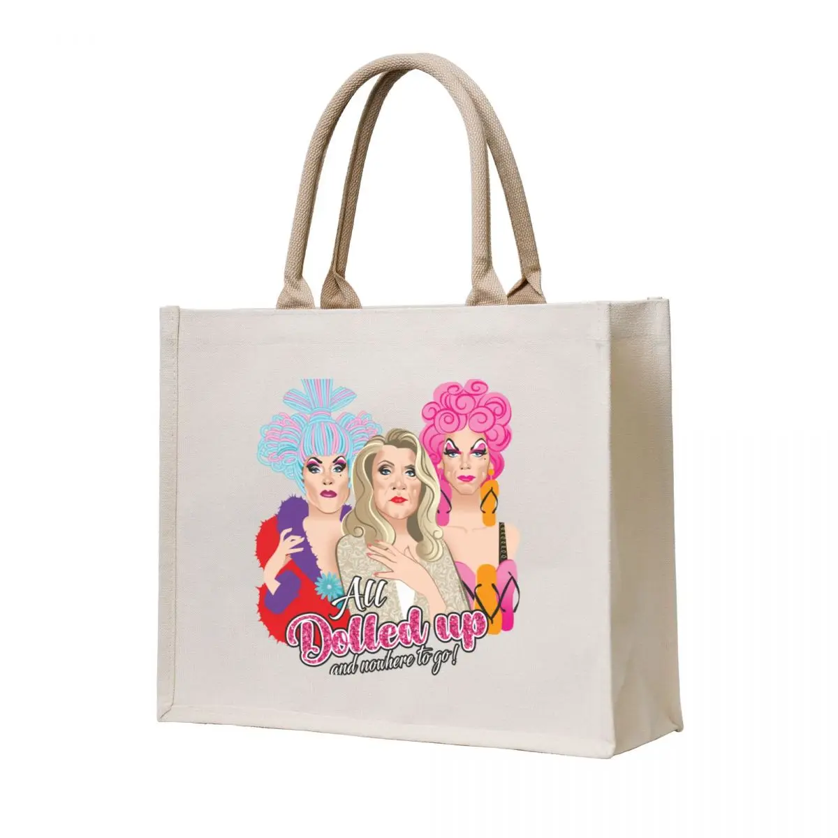 

Dolled up Queens Tote Bag Portable shopping bag Women's handbag reusable grocery bags