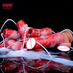 FAAK Silicone Ejacualtion Penis Sleeve Large Knot Dog Hollow Dildo Fantasy Squirting Penis Sex Toys For Men Cock Enlargement