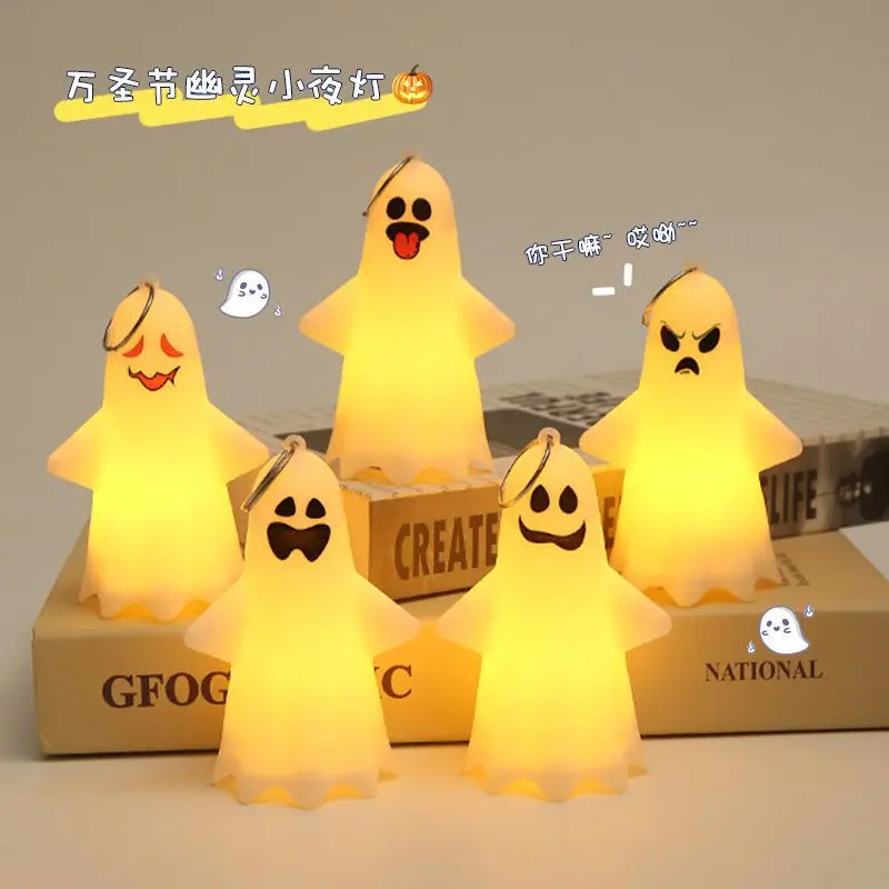 2023 New Halloween Cute Ghost Night Lamp Decorative Ornaments LED Electronic Candle Light Party Prop Gift Room Decor Accessories