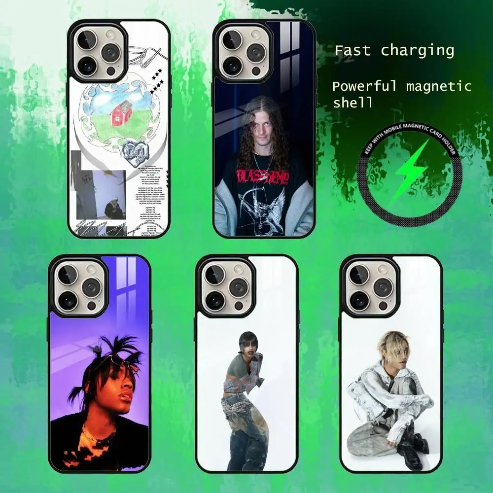 

B-Bladee C-Crest-E-Ecco2K Phone Case For iPhone17,16,15,14,13 Plus,Pro Max Magnetic For Magsafe Wireless Charging