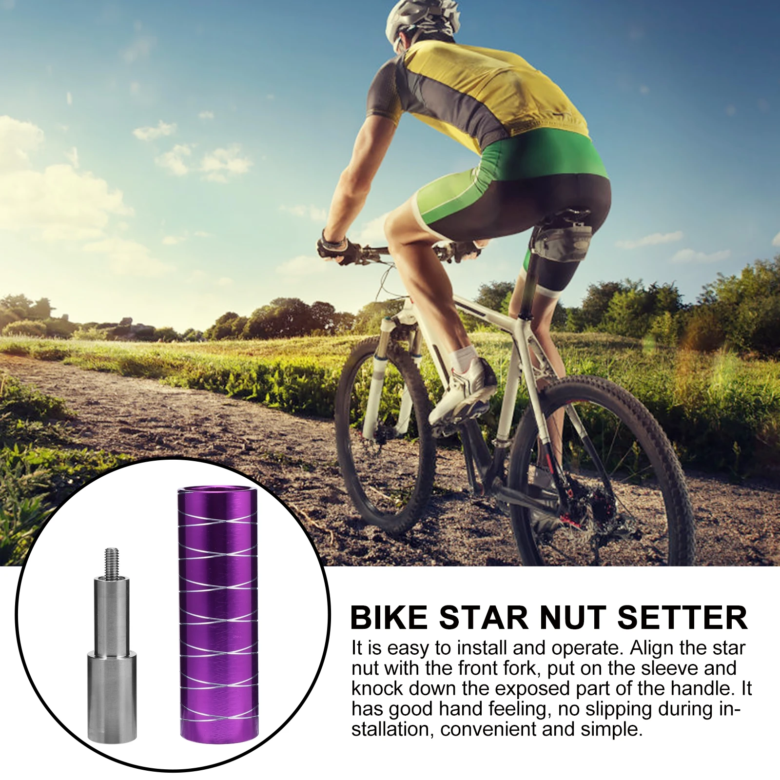 

Nut Setter Headset Installer Aluminum Alloy Durable Easy Install Suitable Bicycles Front Forks Steel Titanium Bike