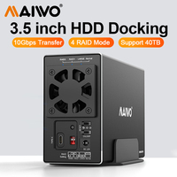 MAIWO 2 Bay Array Case 3.5-inch Desktop Serial Hard Drive Box RAID Storage Expansion Mobile Mechanical Shell External Hard Drive