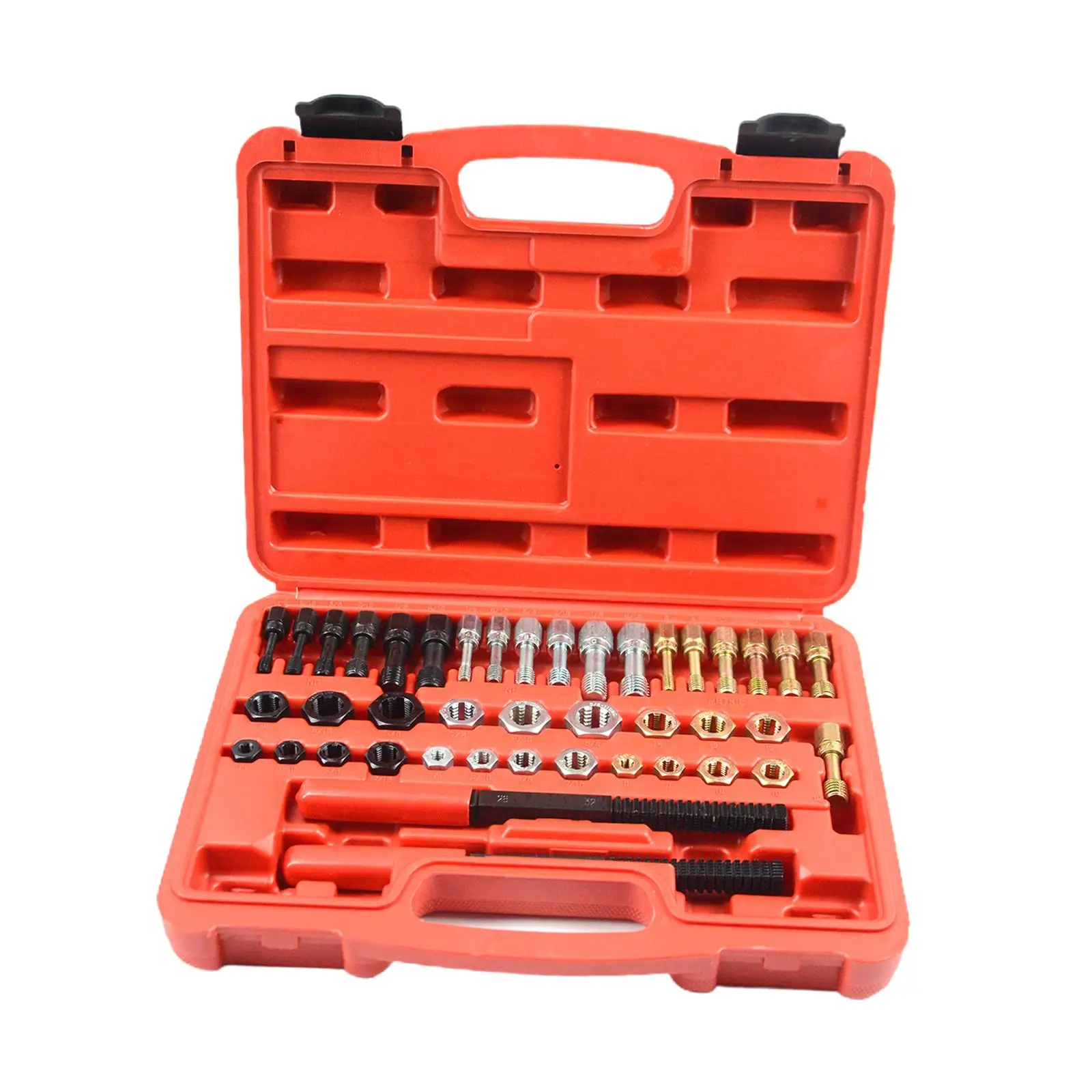 42Pcs Thread Repair Tools Portable 21 Dies with Storage Box Unc/UNF/Metric Tap and Die Set Thread Chaser Set Hand Tool Set