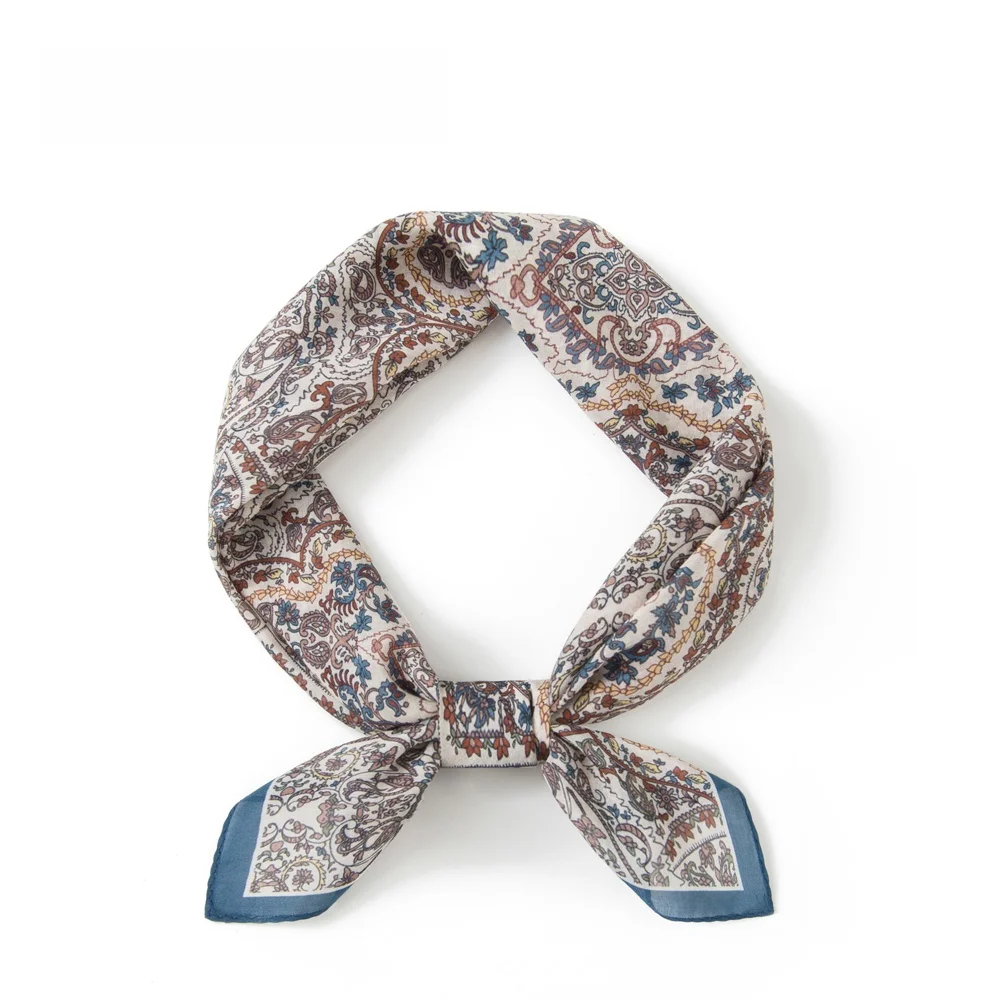 英国紳士風レトロ対称柄メンズシルクスカーフ綿シルク混紡ネックプロテクションスカーフスーツシャツ用