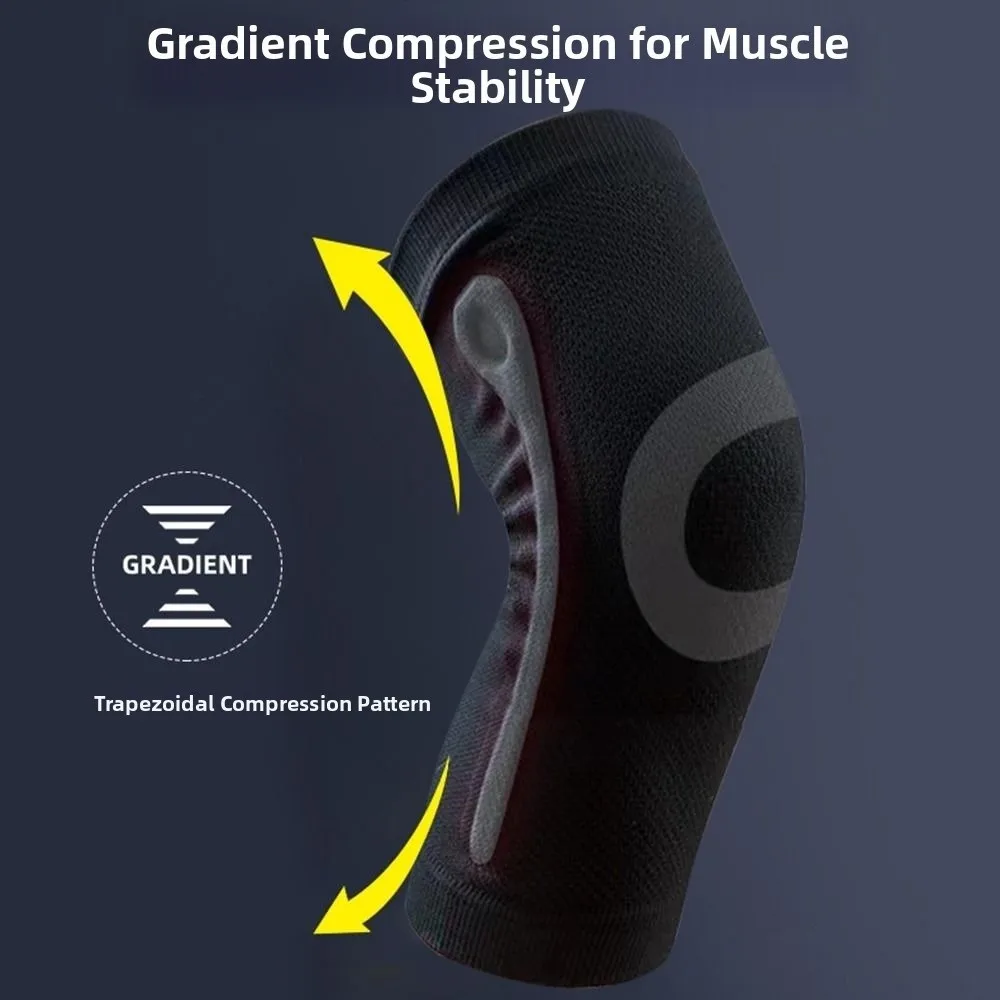 1Pair Nylon Knee Brace Spring Support with Side Stabilizers Compression Sleeve Support High-ventilation Cold Protection