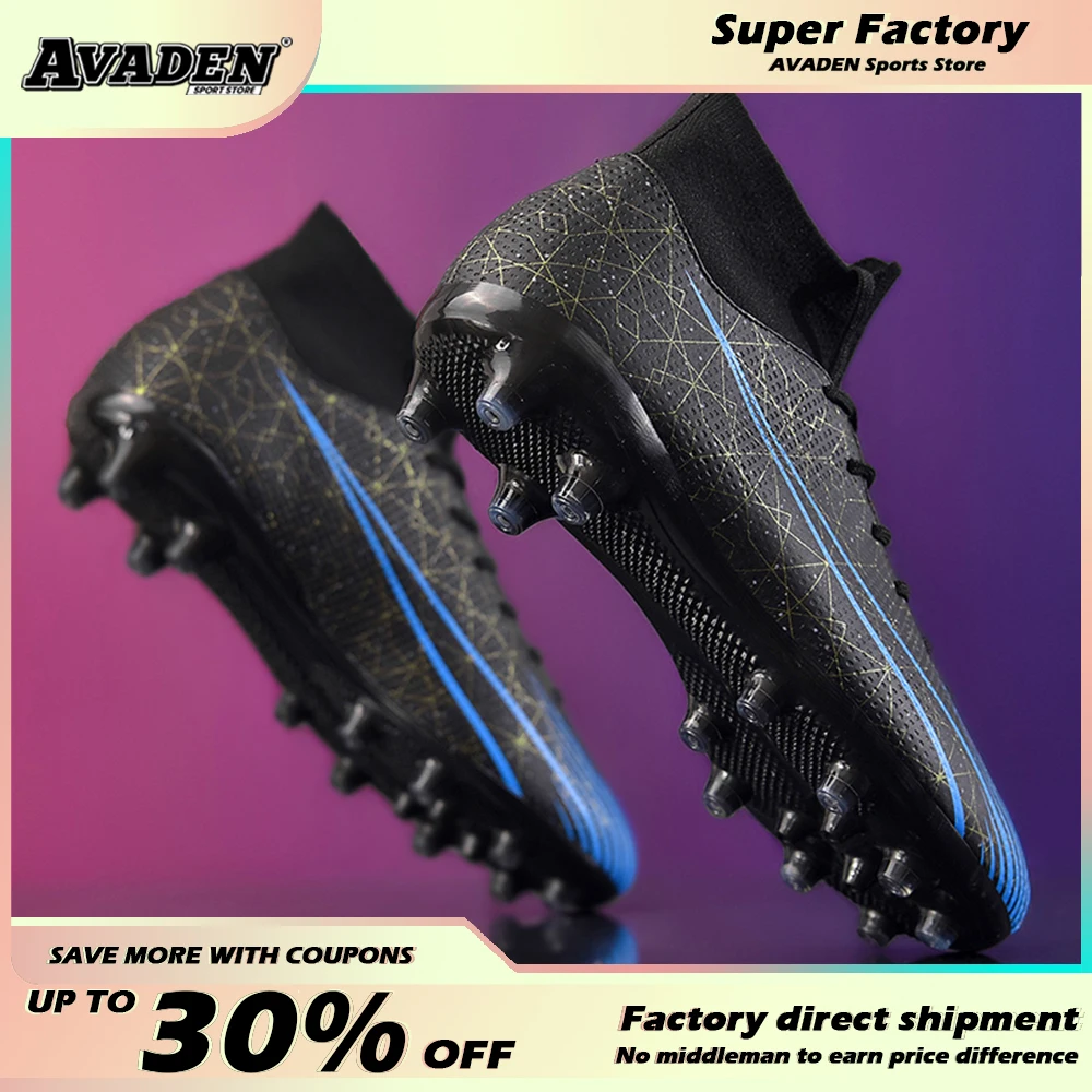 

2023 Men Outdoor AG Football Boots High Ankle Professional Superfly Soccer Shoes Grass Training Sport Ultralight Non-Slip Cleats