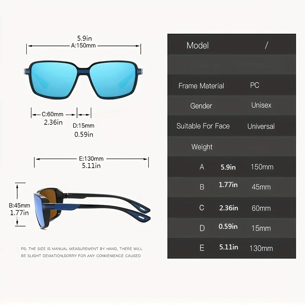 Classic polarized sports sunglasses unisex ideal for driving, fishing, hiking, giving away, UV400