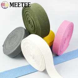 8M Meetee 20-50mm Cotton Webbing Tape Canvas Bag Strap Clothes Ribbon Backpack Band Garment Belt DIY Sewing Accessories