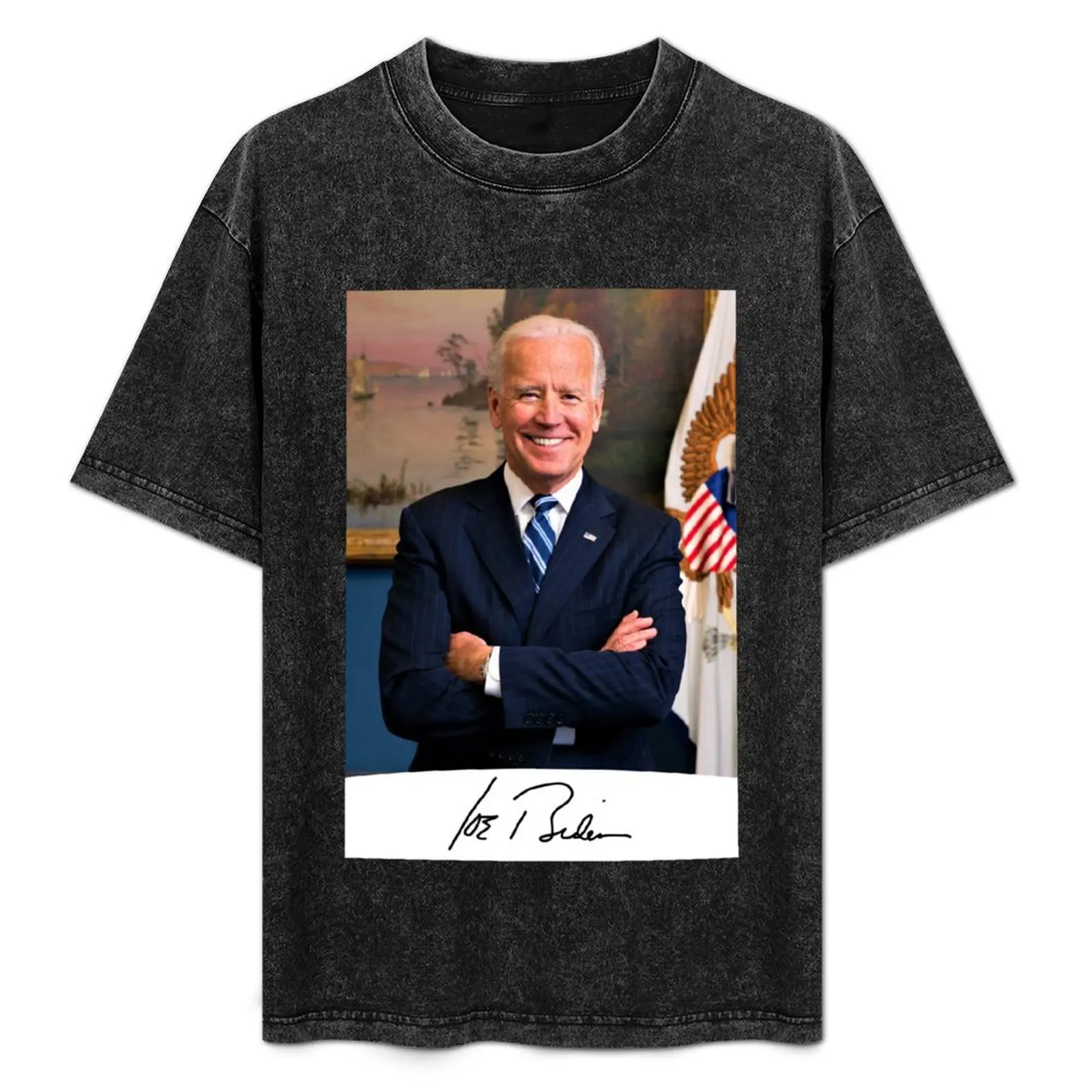 Joe Biden Signature Portrait T-Shirt customizeds cute clothes plain white t shirts men