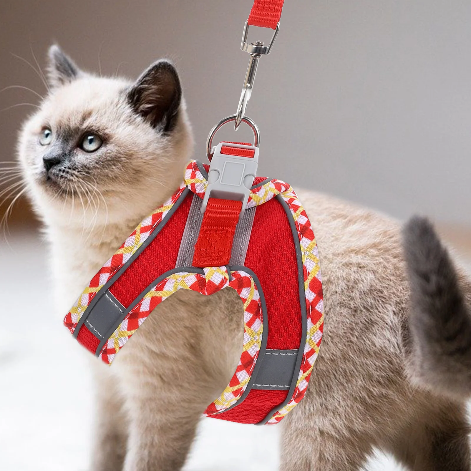 

1 Set Adjustable Wear-Resistant Kitten Portable Small For Walking Outdoor Supplies Kitten Vest Pet Cat Vest Harness Cat Harness